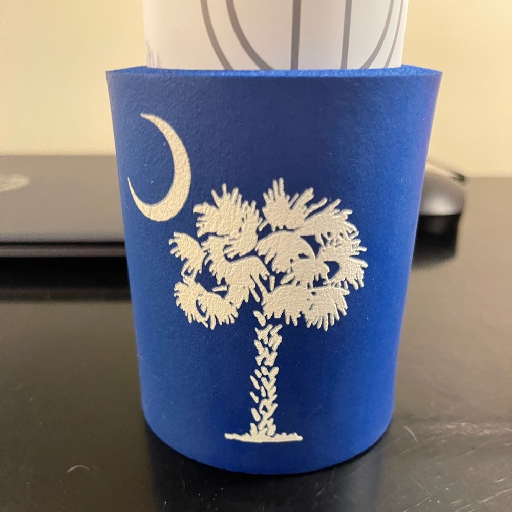 South Carolina with state sign coozie